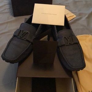 Blue Python LV loafers